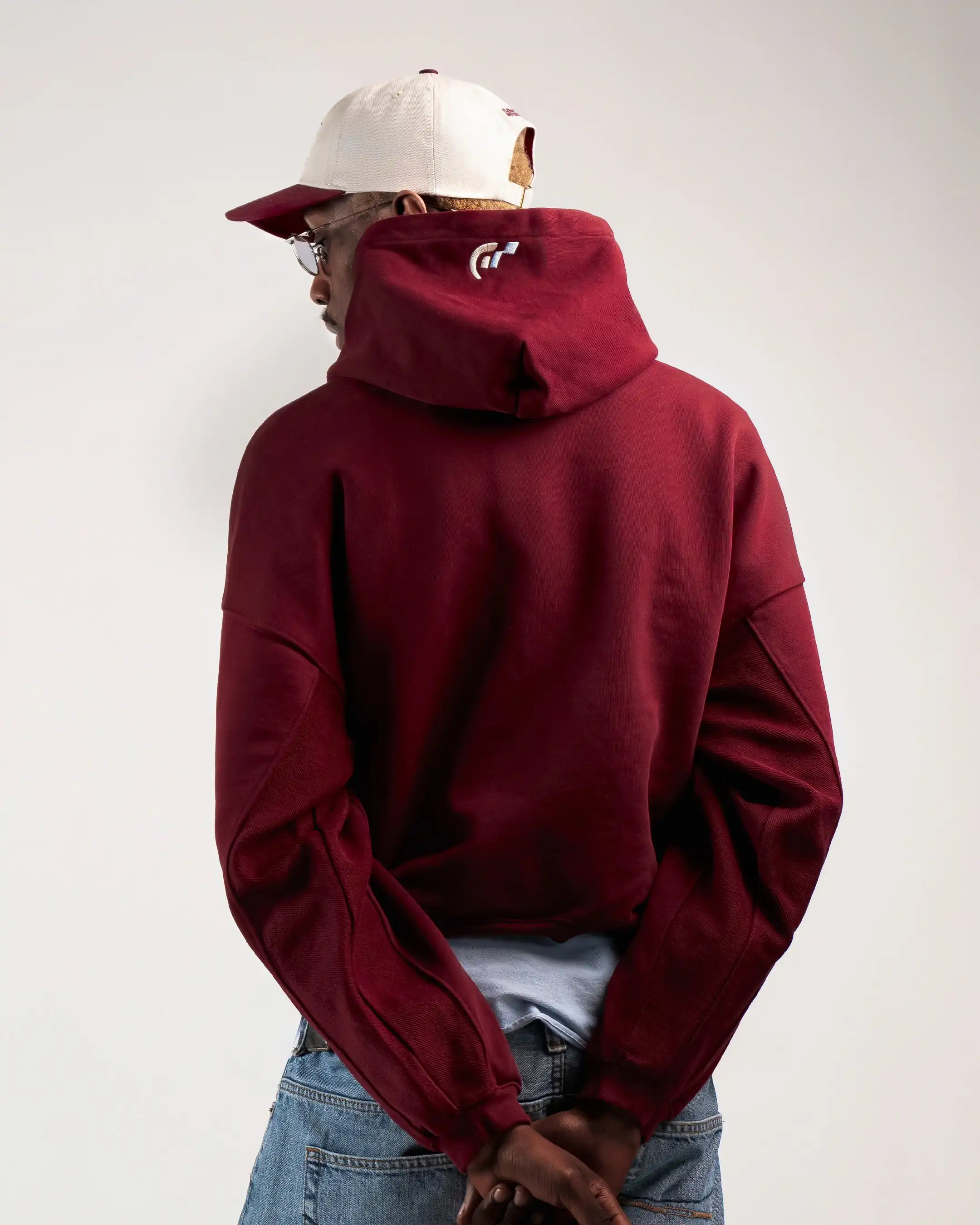 HOODIE FLOWER GTR HEAVY RED BORDEAUX - Image 3