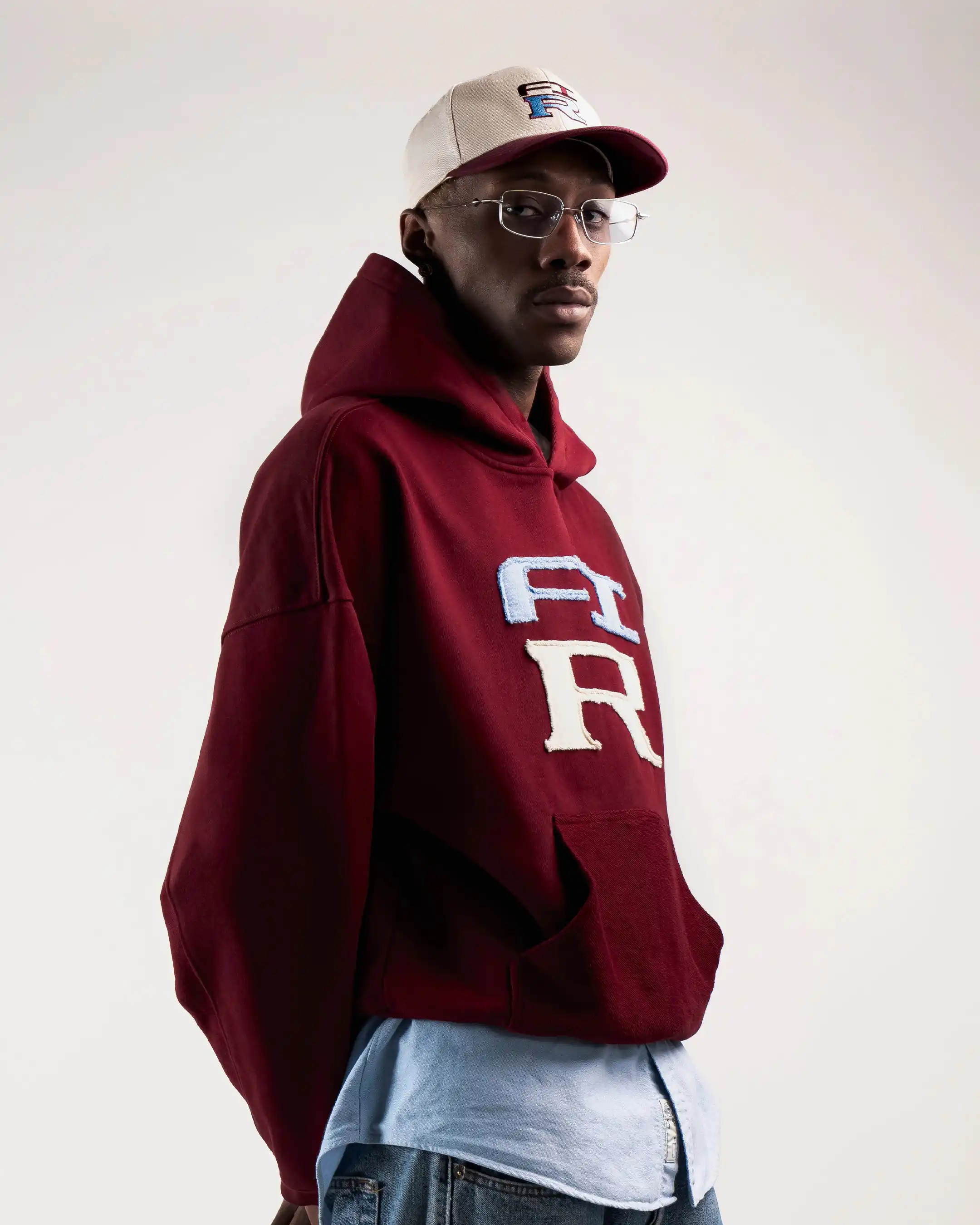 HOODIE FLOWER GTR HEAVY RED BORDEAUX - Image 5