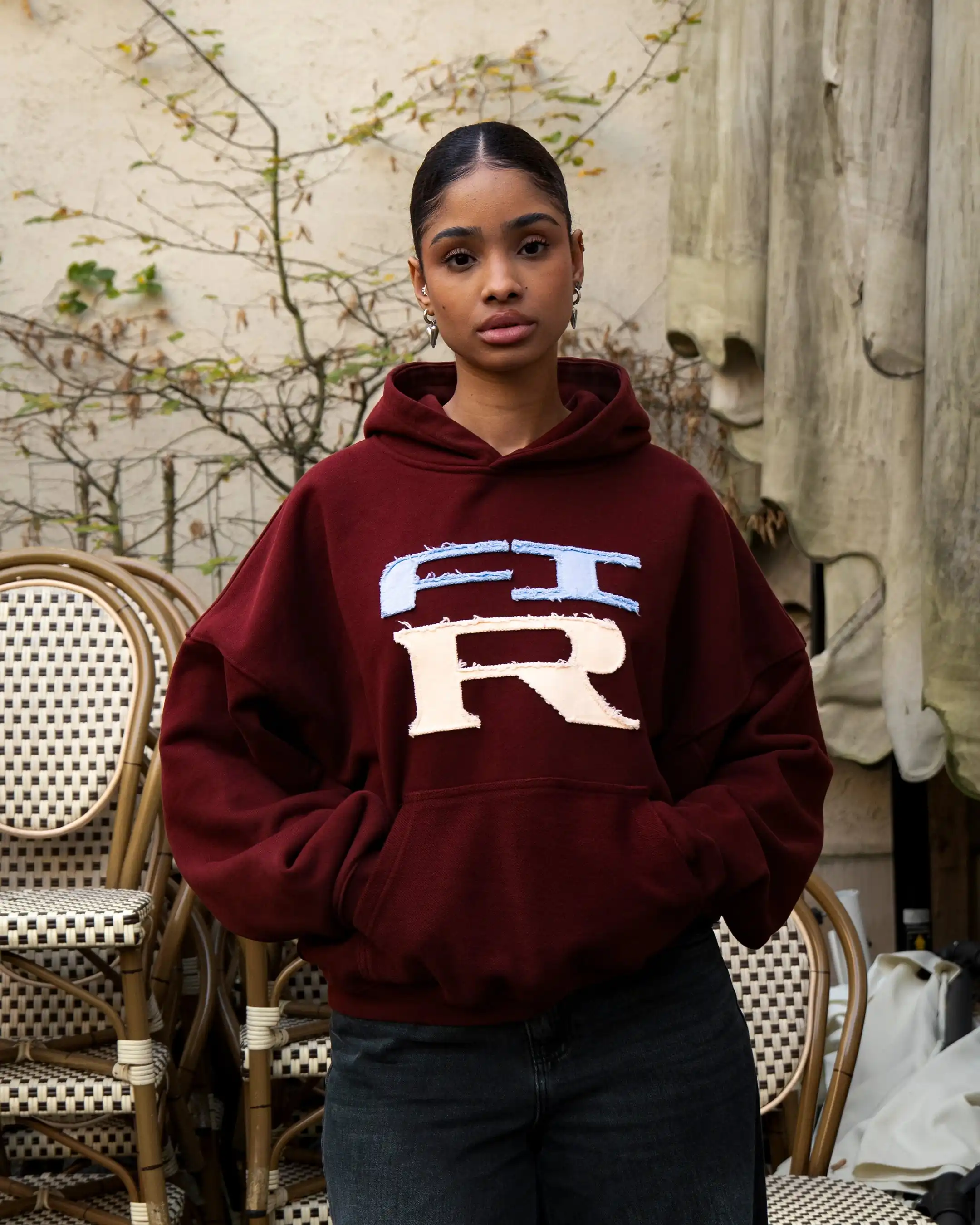 HOODIE FLOWER GTR HEAVY RED BORDEAUX - Image 9