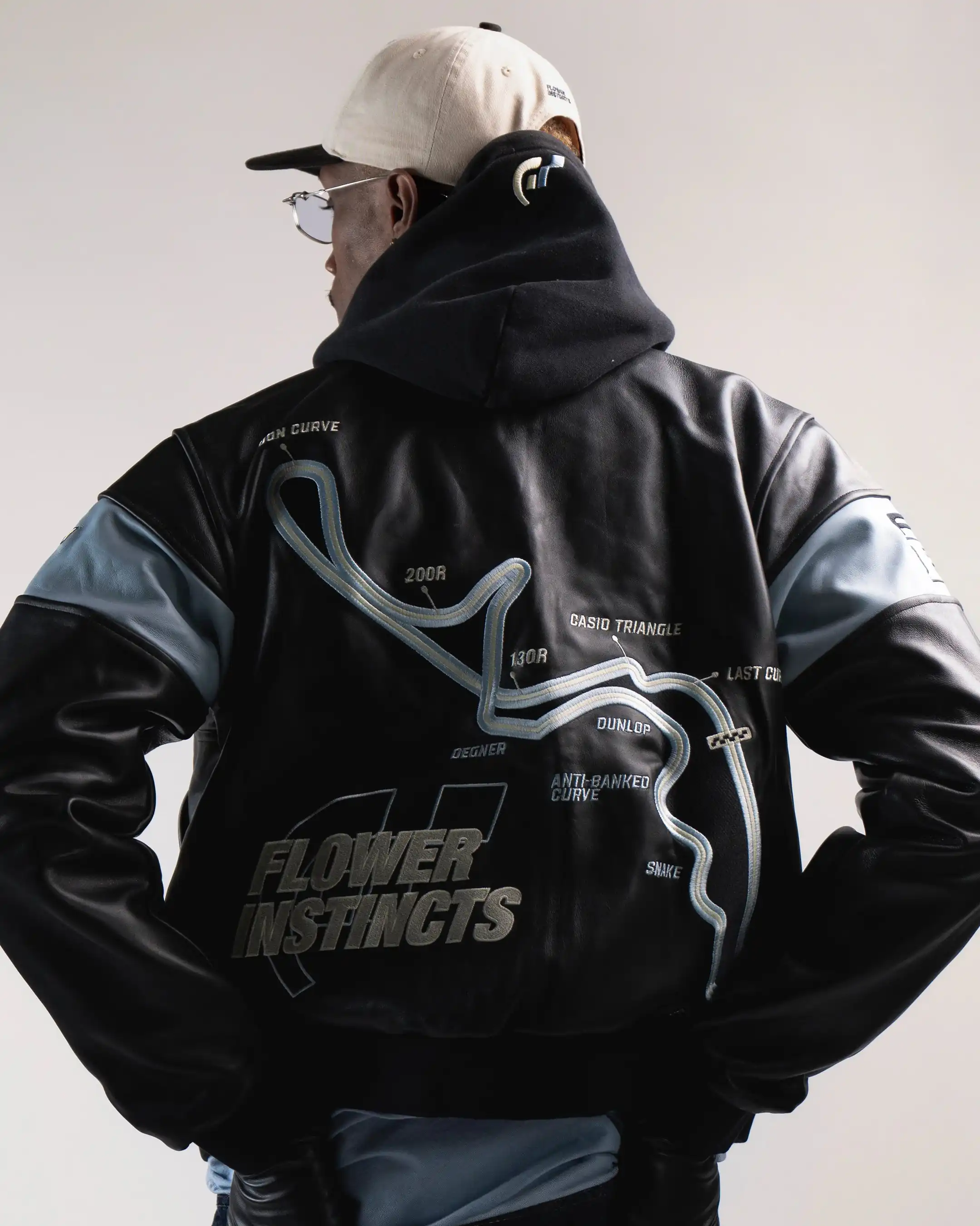 RACING JACKET FLOWER GTR LEATHER BLACK - Image 3