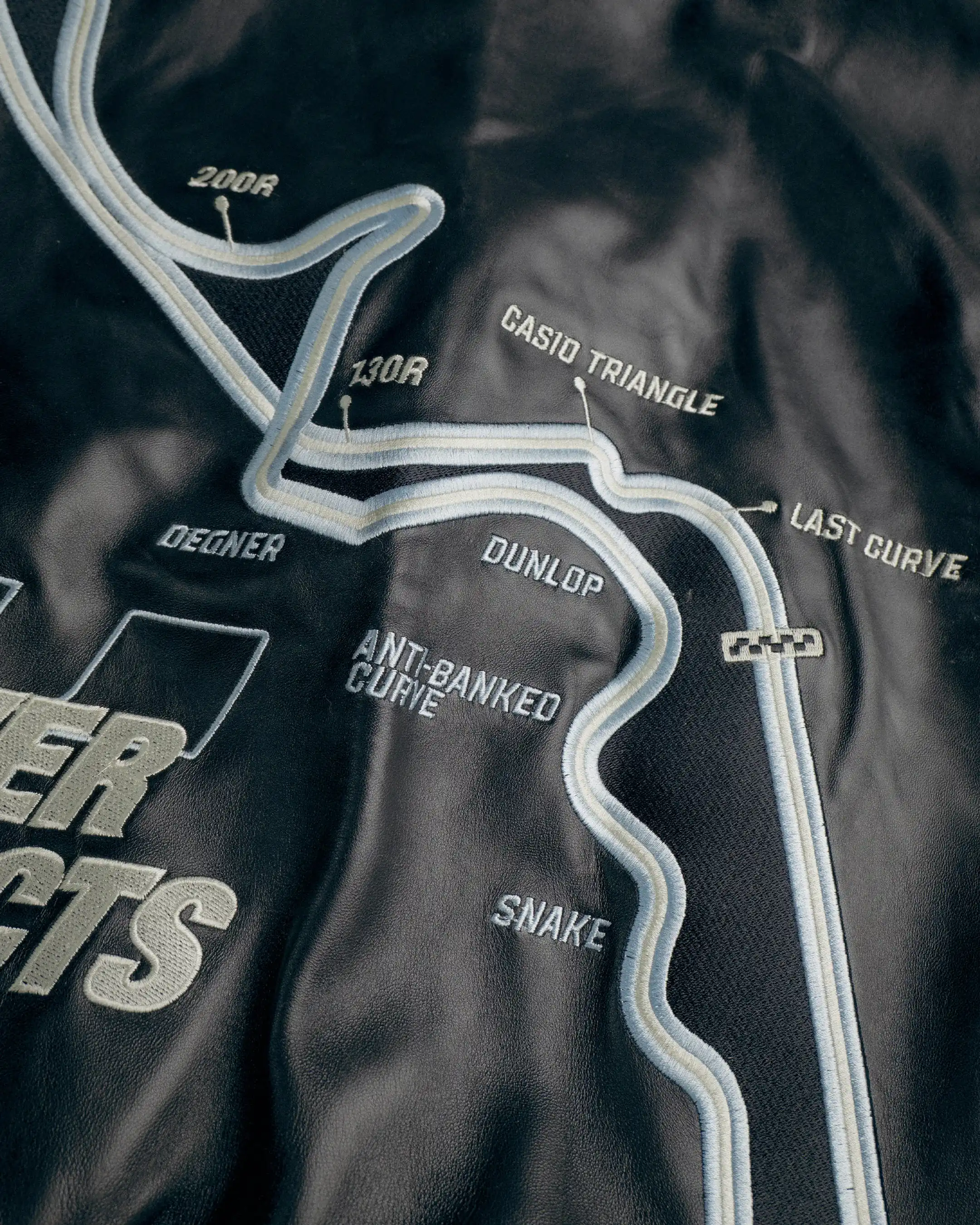 RACING JACKET FLOWER GTR LEATHER BLACK - Image 5