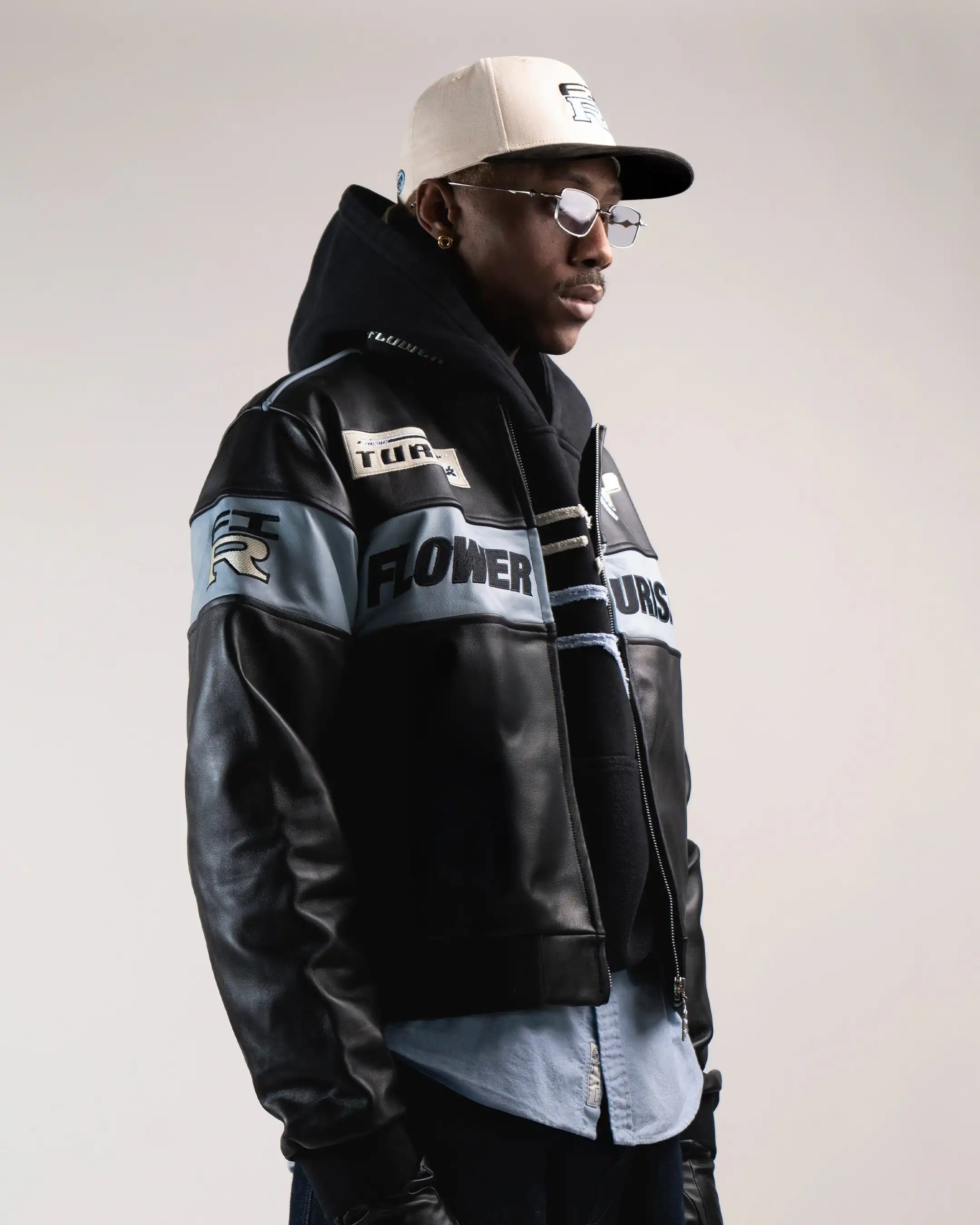 RACING JACKET FLOWER GTR LEATHER BLACK - Image 7